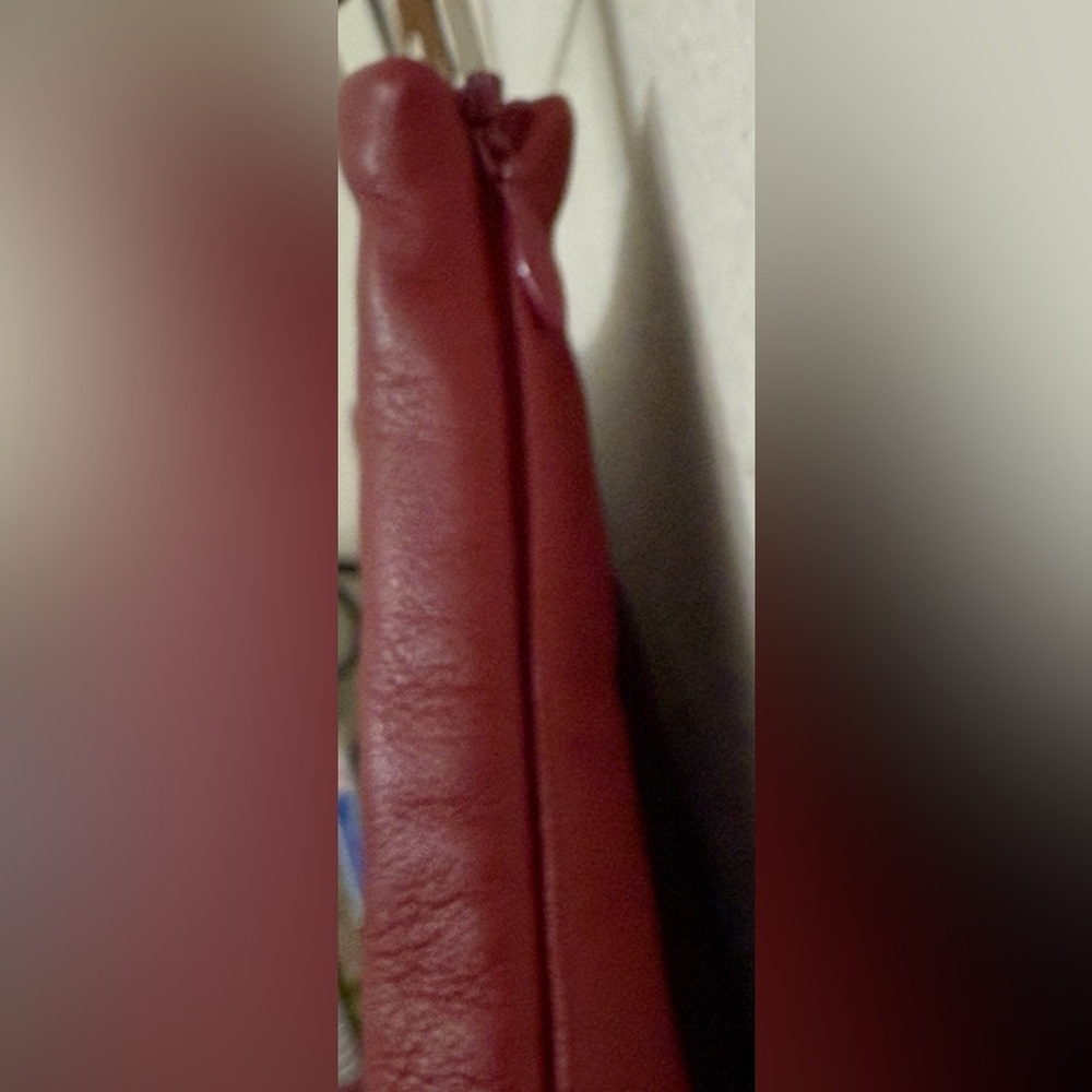 NWT Reformation X Veda Carla Low Waist Leather Skirt in Crimson Size 8 - Picture 7 of 14